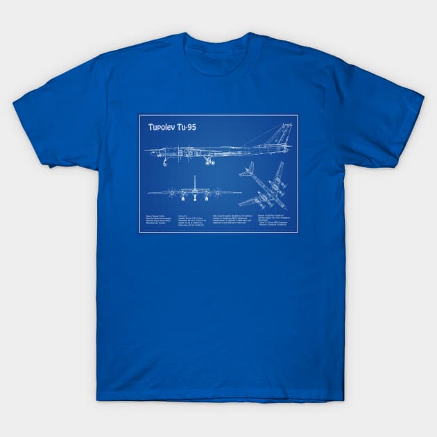 Tupolev Tu-95 Bear Bomber - AD T-Shirt by SPJE Illustration Photography